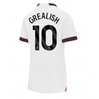 Fotballdrakt Dame Manchester City Jack Grealish #10 Bortedrakt 2023-24 Kortermet